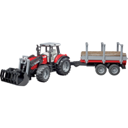 Bruder traktor Massey Ferguson 7480 s vleku.